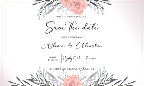 Floral wedding invitation template