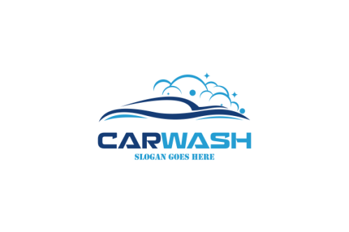 Flat car wash logo background. Best logo