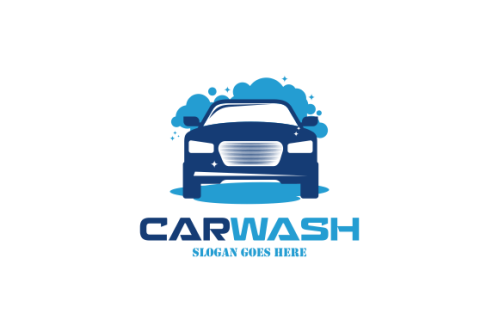 Flat car wash logo background. Best logo