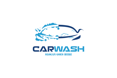 Flat car wash logo background. Best logo