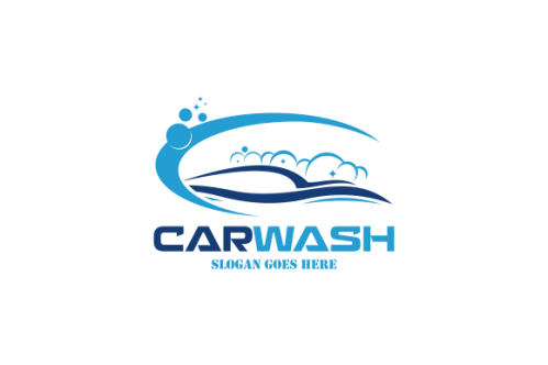 Flat car wash logo background. Best logo