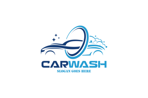 Flat car wash logo background. Best logo