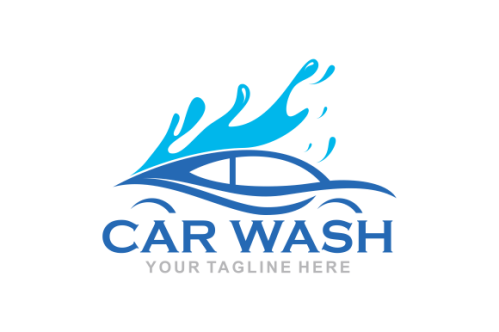 Flat car wash logo background. Best logo