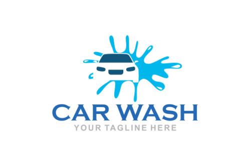 Flat car wash logo background. Best logo