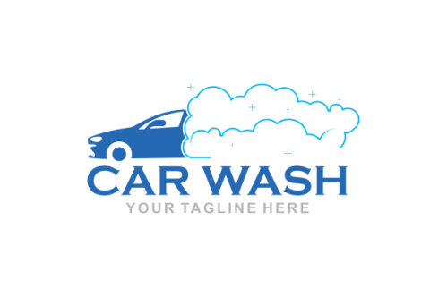 Flat car wash logo background. Best logo