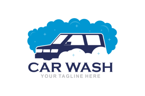 Flat car wash logo background. Best logo