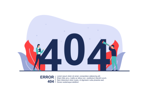 Illustration concept of 404 error page not found system updates
