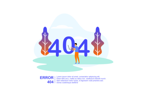 Illustration concept of 404 error page not found system updates