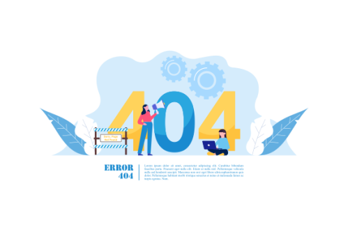 Illustration concept of 404 error page not found system updates