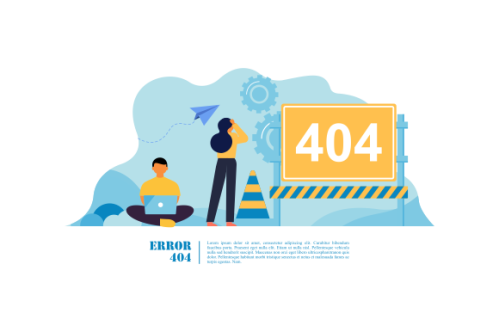 Illustration concept of 404 error page not found system updates