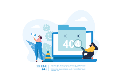 Illustration concept of 404 error page not found system updates