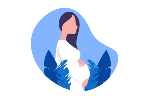 Pregnant woman logo modern flat design illustration