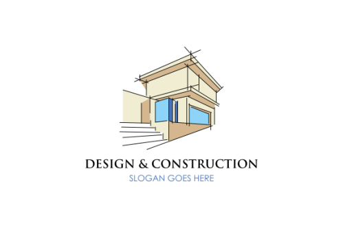 Construction and design logo. Real estate logo