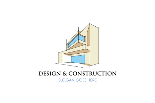 Construction and design logo. Real estate logo