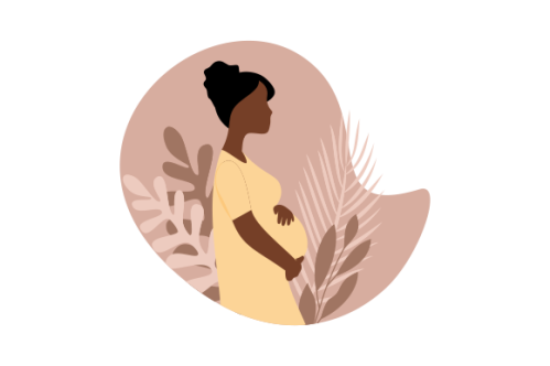 Pregnant woman logo modern flat design illustration