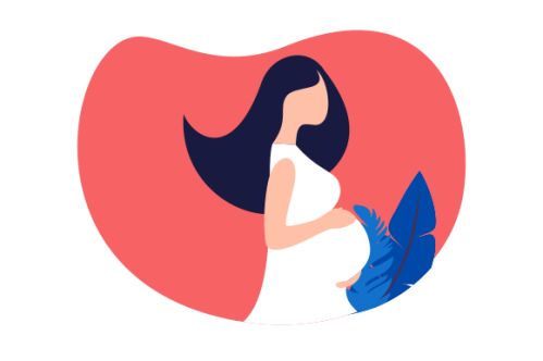 Pregnant woman logo modern flat design illustration