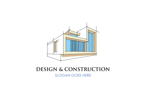 Construction and design logo. Real estate logo