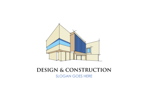 Construction and design logo. Real estate logo