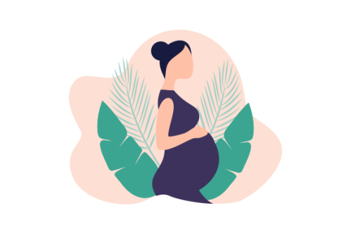 Pregnant woman logo modern flat design illustration