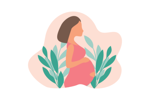 Pregnant woman logo modern flat design illustration