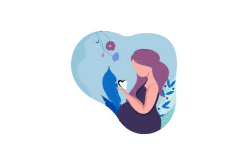 Pregnant woman logo modern flat design illustration