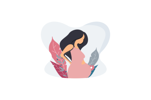 Pregnant woman logo modern flat design illustration