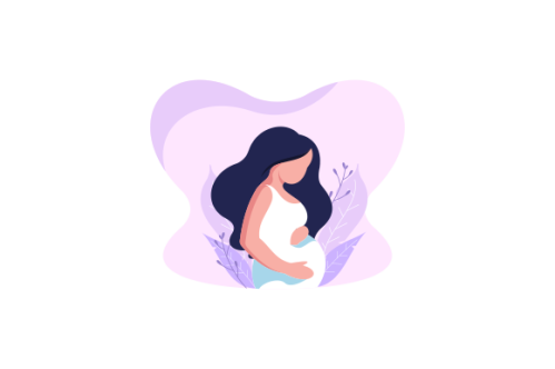 Pregnant woman logo modern flat design illustration