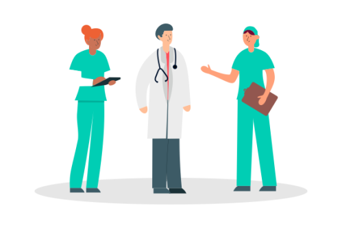 Health professional team concept illustration