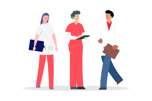 Health professional team concept illustration