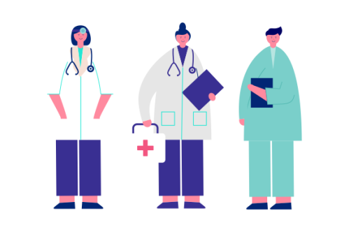 Health professional team concept illustration