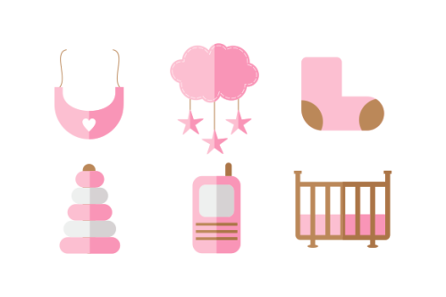 Set of baby shower elements logo