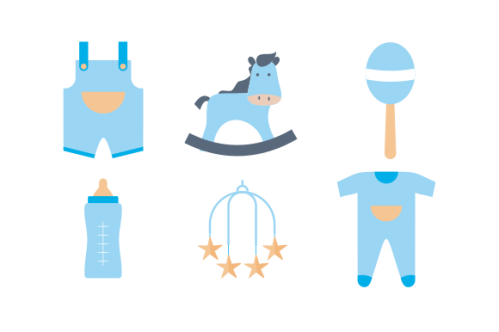 Set of baby shower elements logo