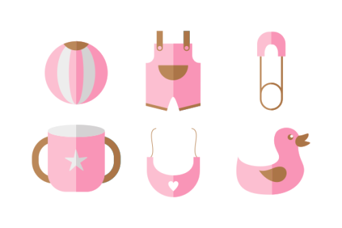 Set of baby shower elements logo
