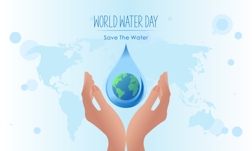 World water day, prevent water waste illustration