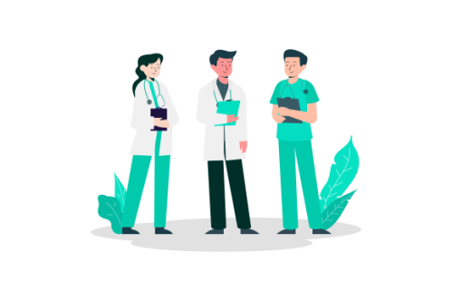 Health professional team concept illustration