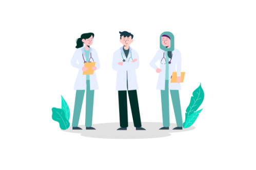 Health professional team concept illustration