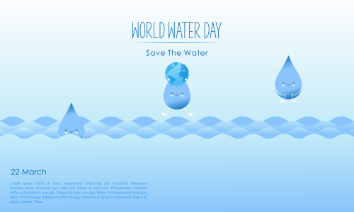 World water day, prevent water waste illustration