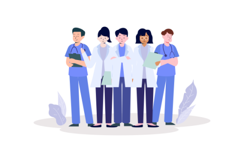 Health professional team concept illustration