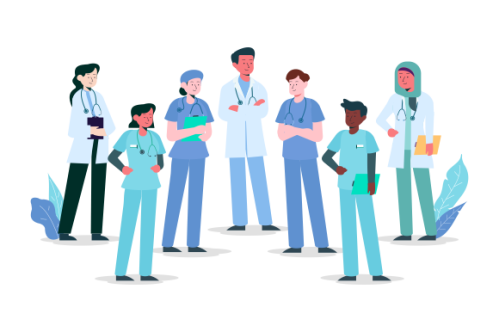 Health professional team concept illustration