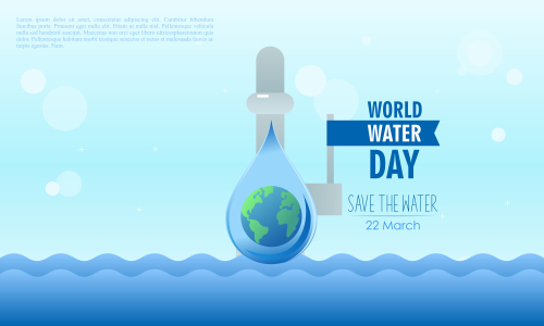 World water day, prevent water waste illustration