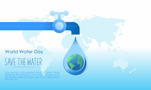 World water day, prevent water waste illustration