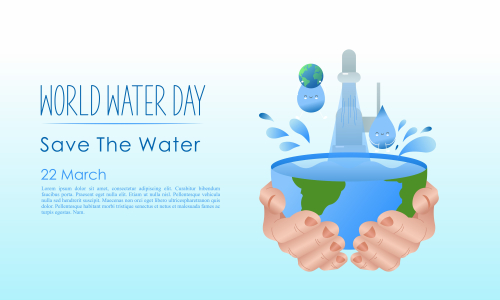 World water day, prevent water waste illustration