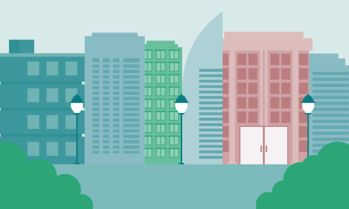 City skyline landmarks illustration. Building illustration