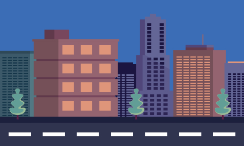 City skyline landmarks illustration. Building illustration