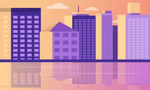 City skyline landmarks illustration. Building illustration