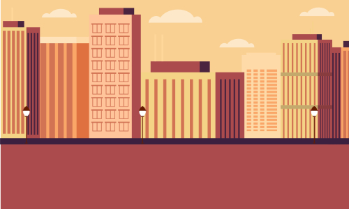 City skyline landmarks illustration. Building illustration