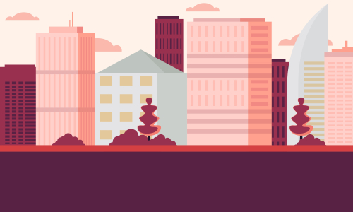 City skyline landmarks illustration. Building illustration