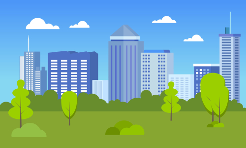 City skyline landmarks illustration. Building illustration