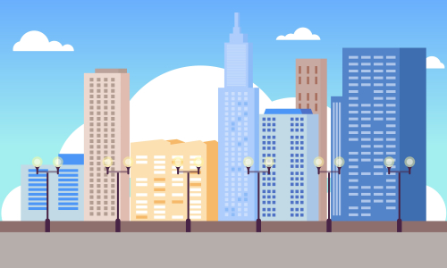 City skyline landmarks illustration. Building illustration