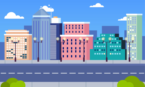 City skyline landmarks illustration. Building illustration